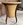 Élégante travailleuse vintage tripode en osier et bois, esprit années 60, tissu intérieur coloré