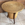 Élégante travailleuse vintage tripode en osier et bois, esprit années 60, tissu intérieur coloré