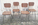 Ensemble table et chaises pieds eiffel bicolor, vintage, années 50